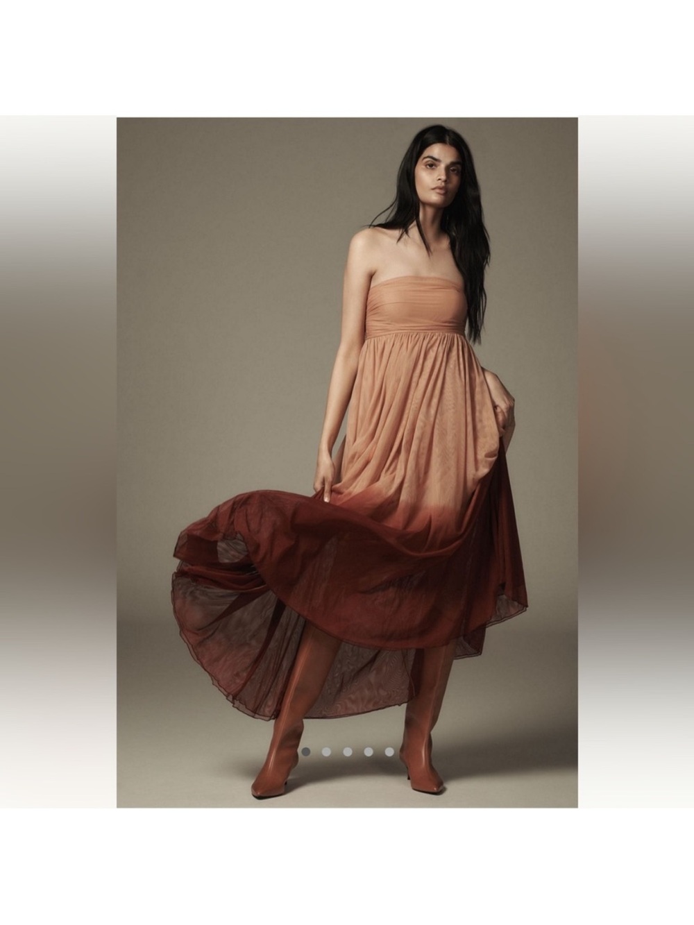 Anthropologie Let Me Be Ombre Strapless Dress